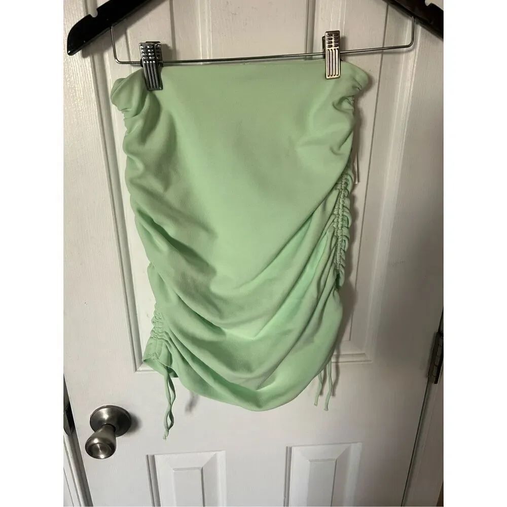Zara lime green topped up with crunched up sides size small runs like extra smal